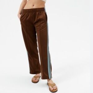 BDG Urban Outfitters Mila Straight Leg Brown Track Pants Y2K Double Stripe Small